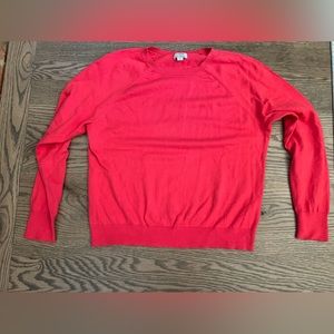 J Crew Factory Cotton-Cashmere Raglan Crewneck Sweater